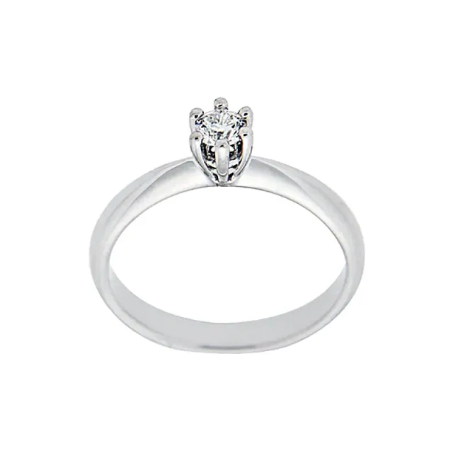 Gioielli Celiento Anello Solitario Oro Bianco 18kt 6 Griffe