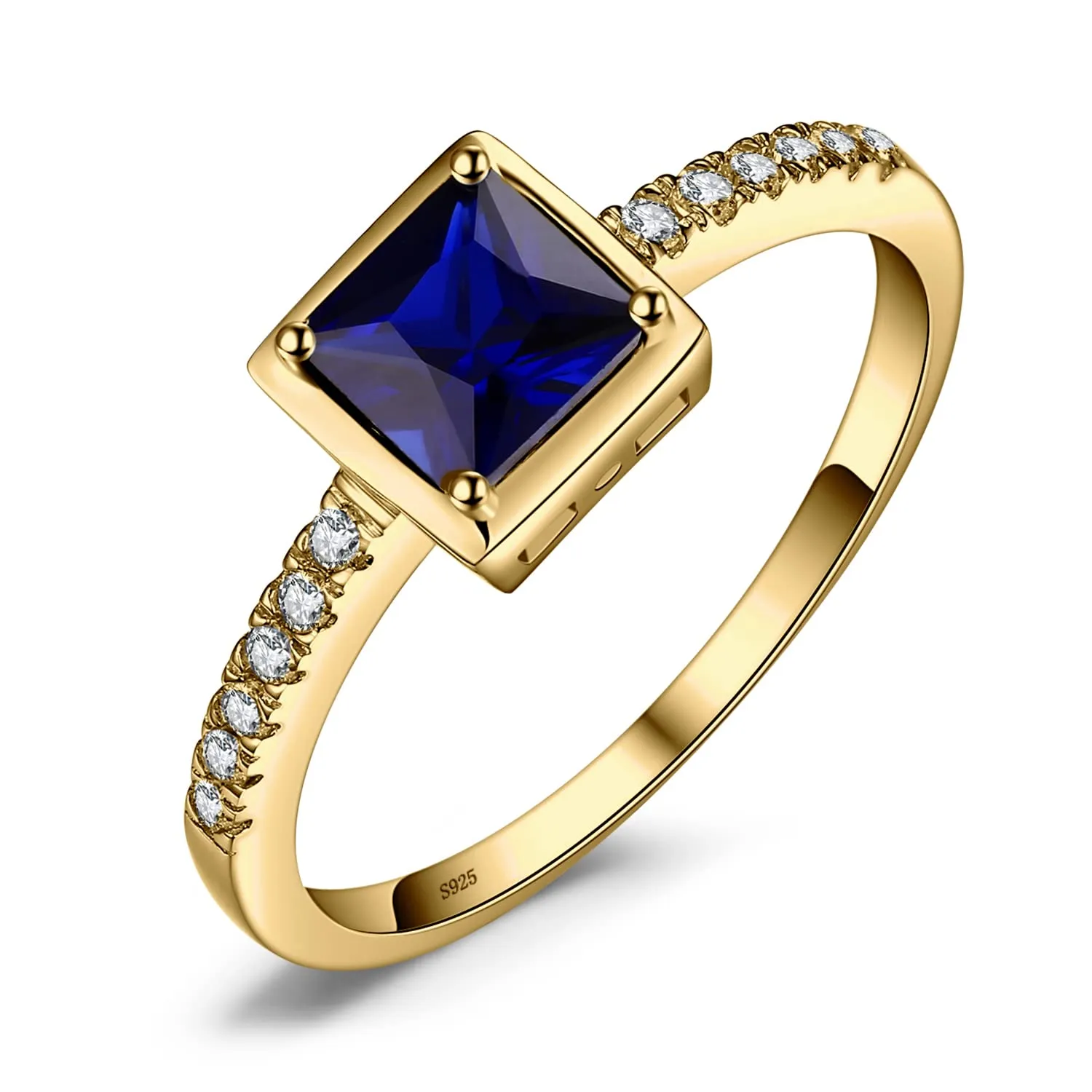 JewelryPalace Smeraldo Anello Argento Pietra Principessa Misura 14.5