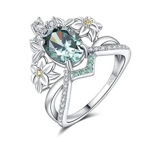 JewelryPalace Corona 0.5ct Ovale anello zirconia verde
