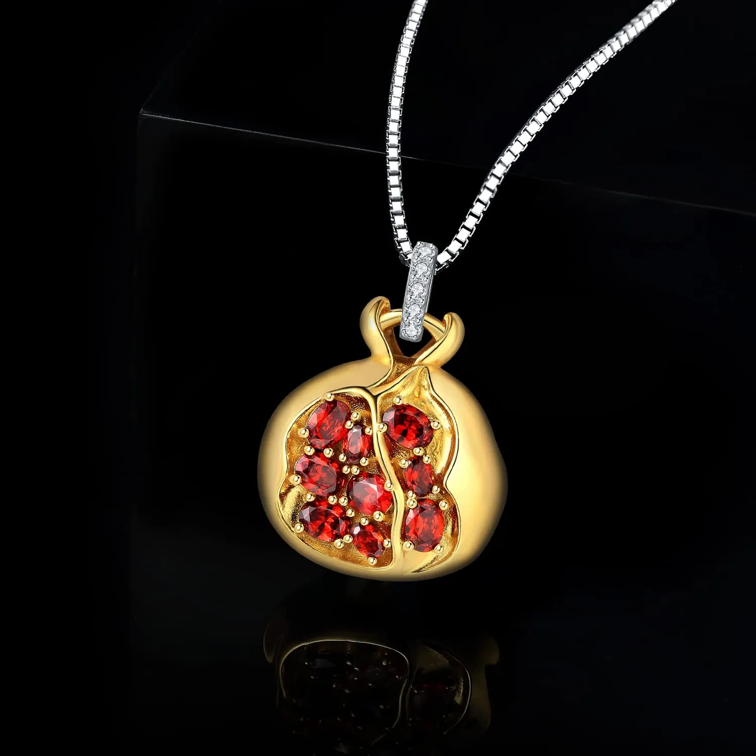 JewelryPalace Melograno 2.1ct collana argento zirconia rossa