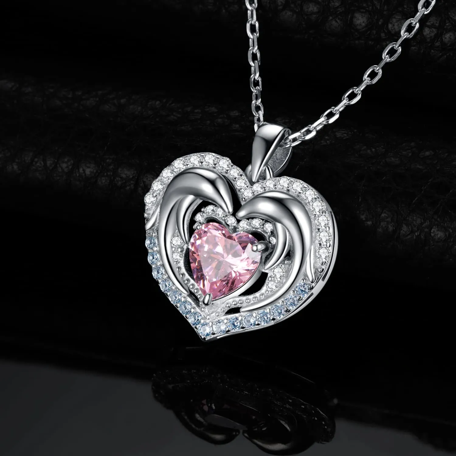 JewelryPalace Delfino 2ct Collana Argento Rosa 45cm