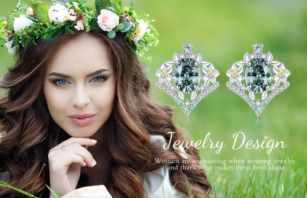 JewelryPalace Corona 4ct Orecchini Pendenti Zirconia Verde