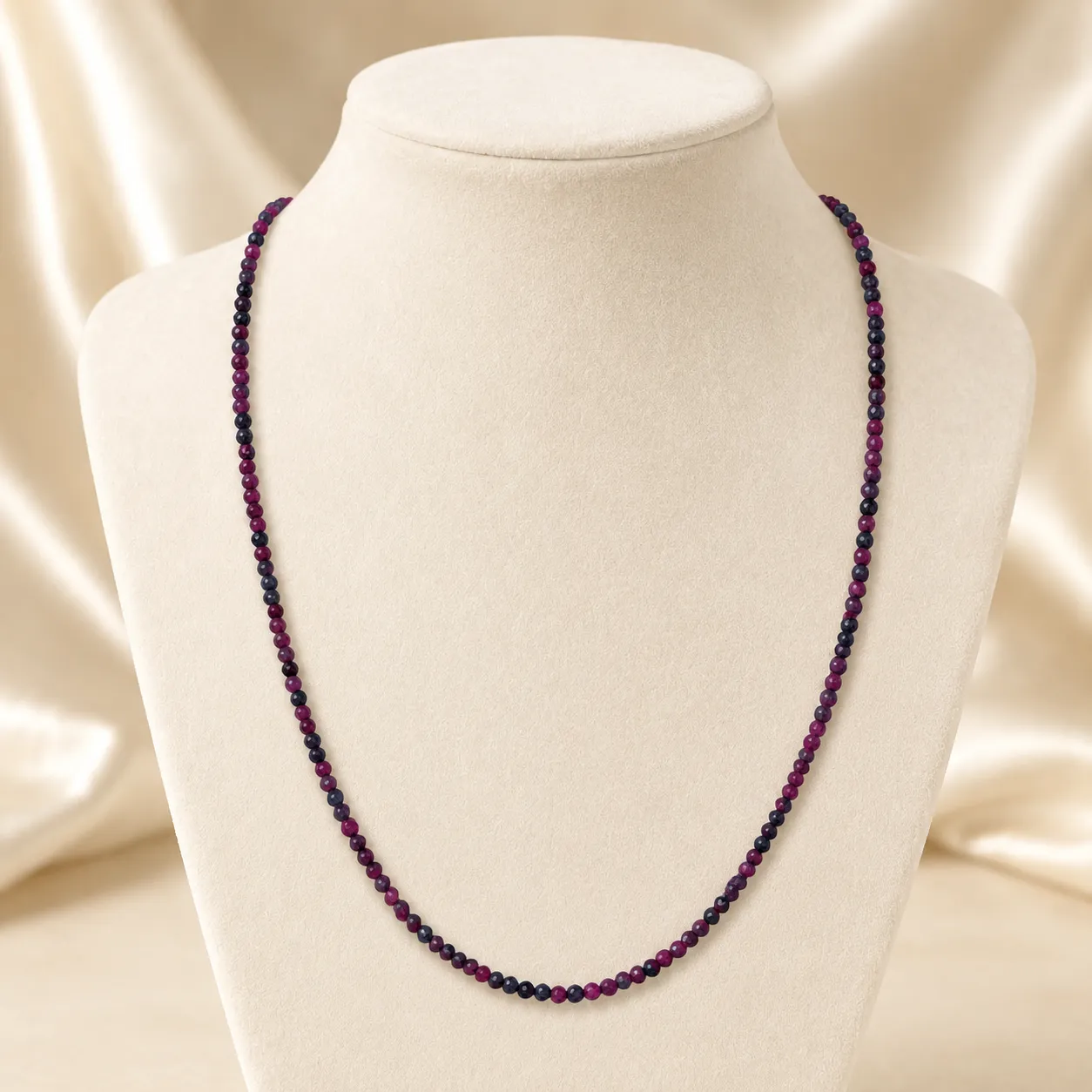 Victoria Jane Sapphire and Ruby Beaded collana argento