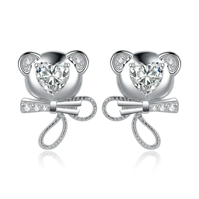 JewelryPalace Orsetto Cuore orecchini argento 925 zirconia 3.1ct