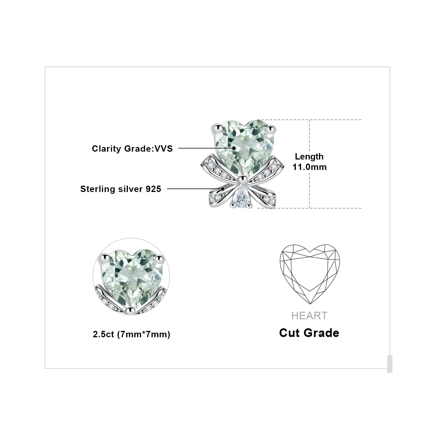 JewelryPalace Farfalla 2.8ct Orecchini Argento Verdi