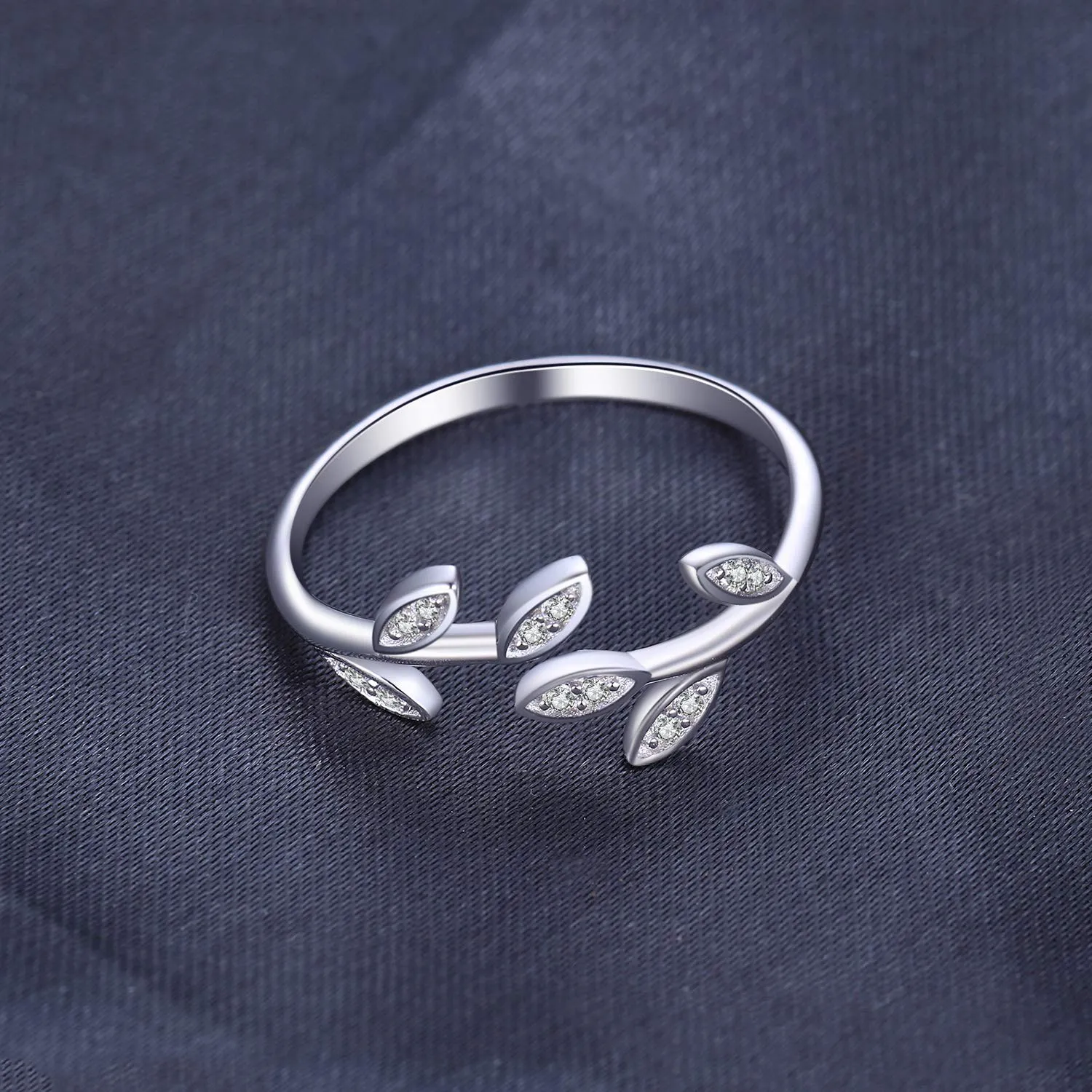 JewelryPalace Foglia di Olivo Anello Argento Regolabile