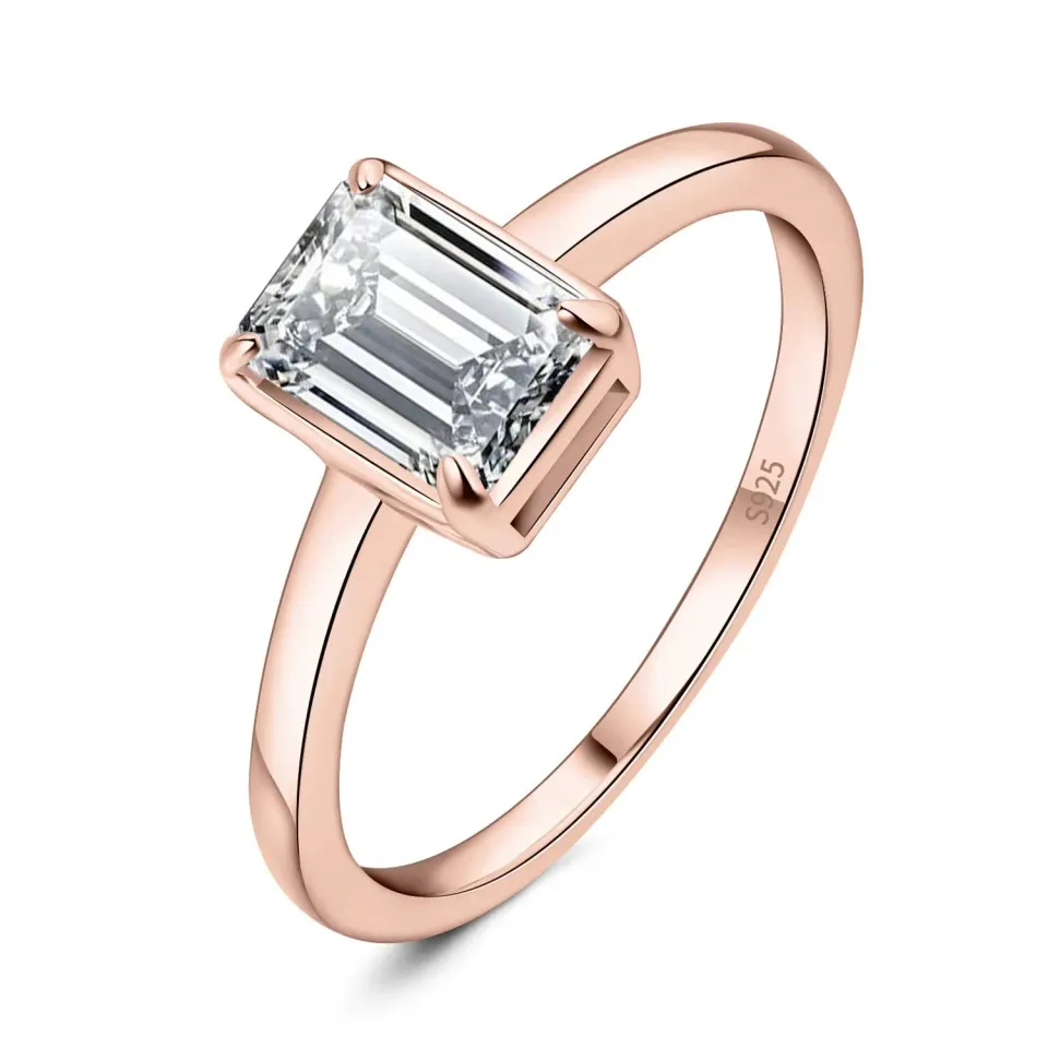 JewelryPalace 1ct Zirconia Anello Solitario Argento