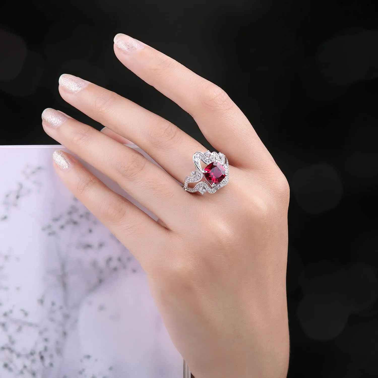 JewelryPalace Vintage Infinito Anello Zaffiro Blu Argento 925