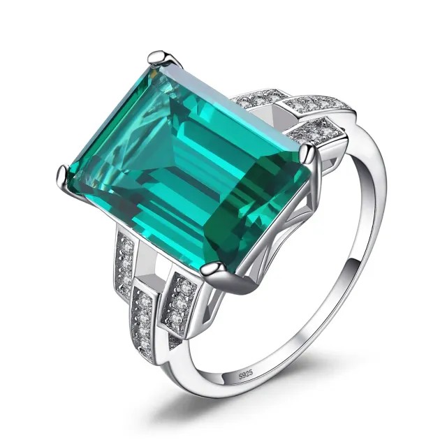 JewelryPalace 5.9ct Rettangolo anello cocktail argento verde