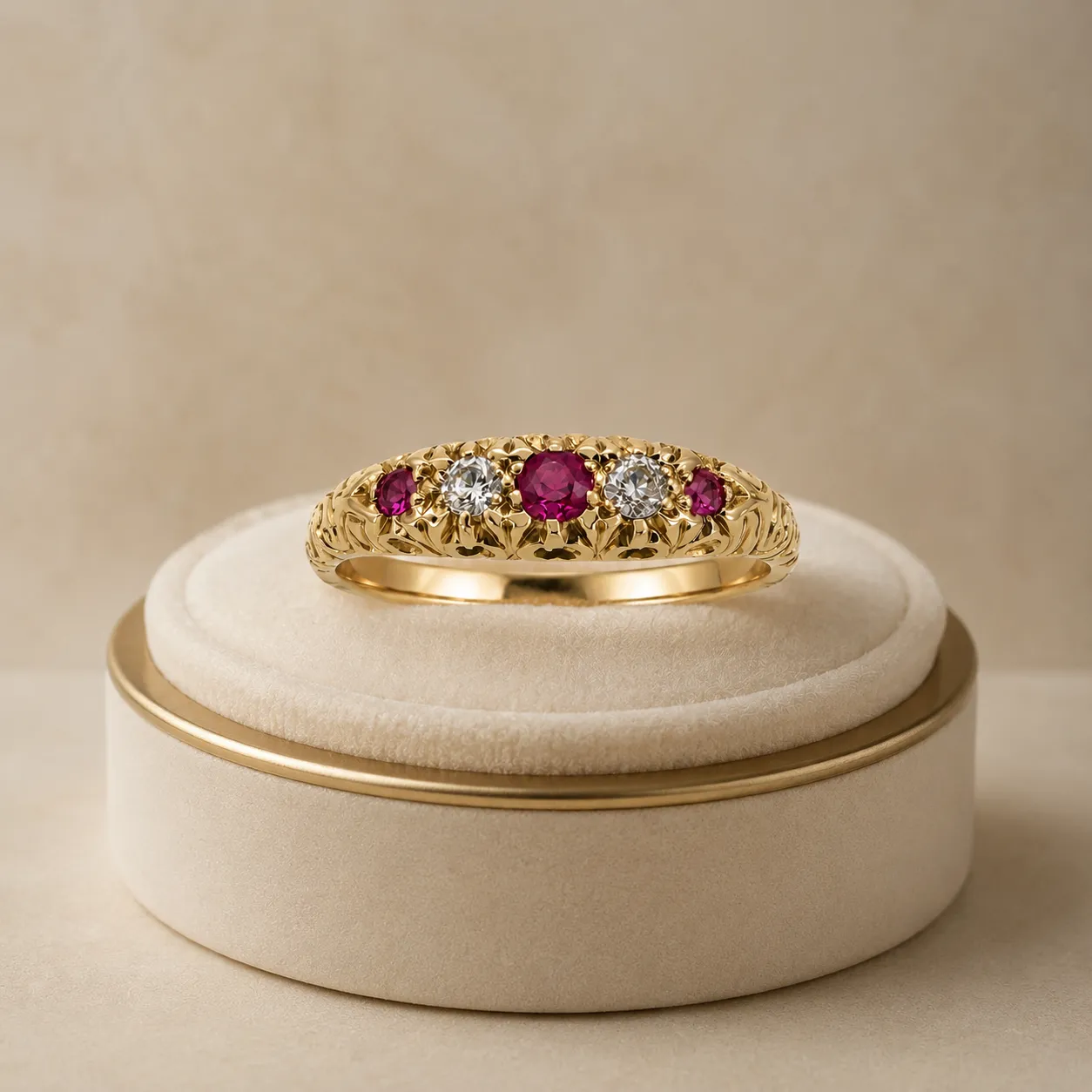 Victoria Jane anello oro 9ct rubino diamante usato