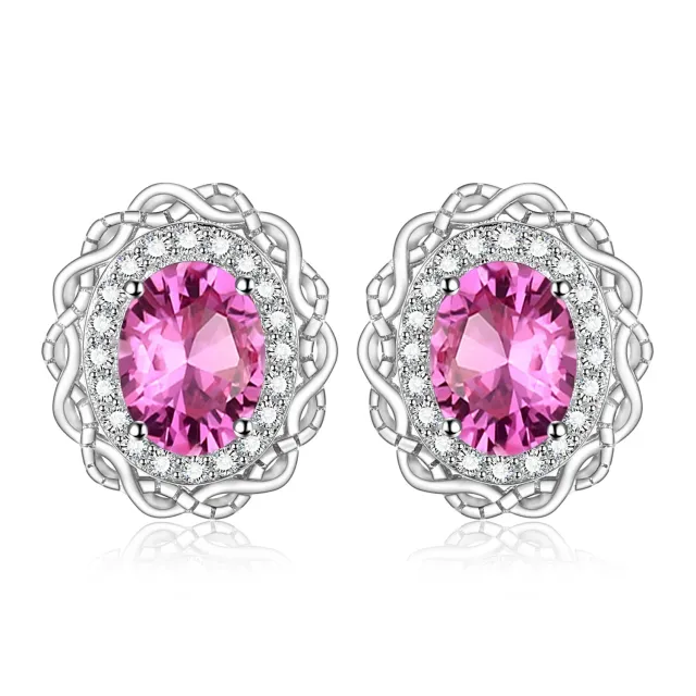 JewelryPalace Halo Infinito 1ct orecchini oro rosa topazio