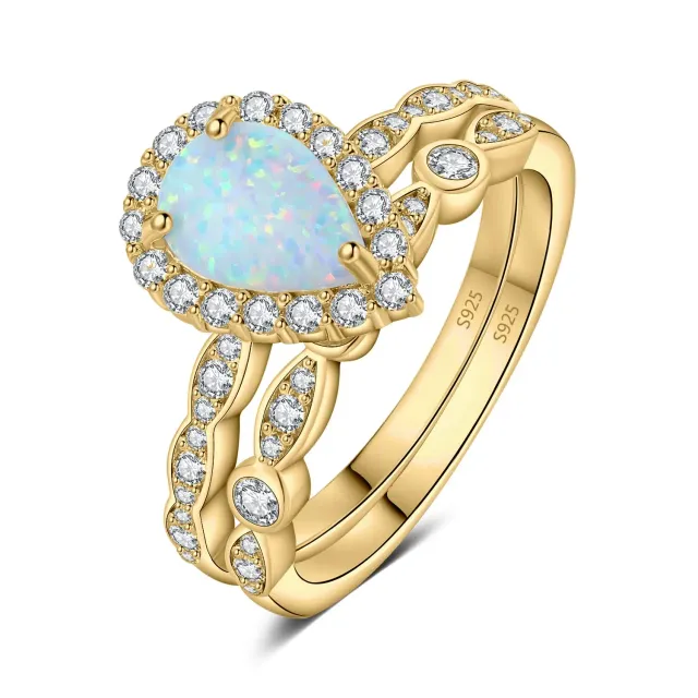 JewelryPalace Vintage Halo anello argento opale rosa