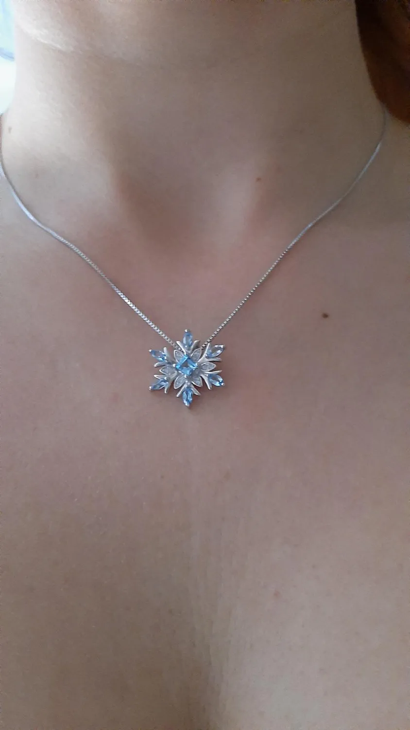 JewelryPalace Fiocco di Neve collana topazio argento 45cm