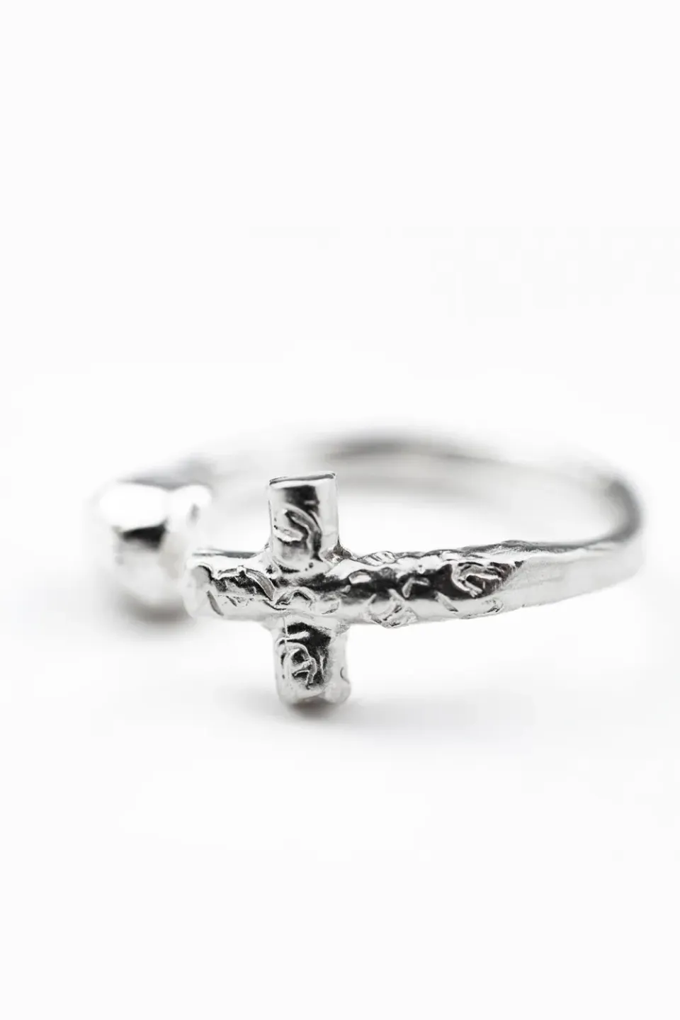 Flor Rubaja Cross Anello Croce Regolabile Argento