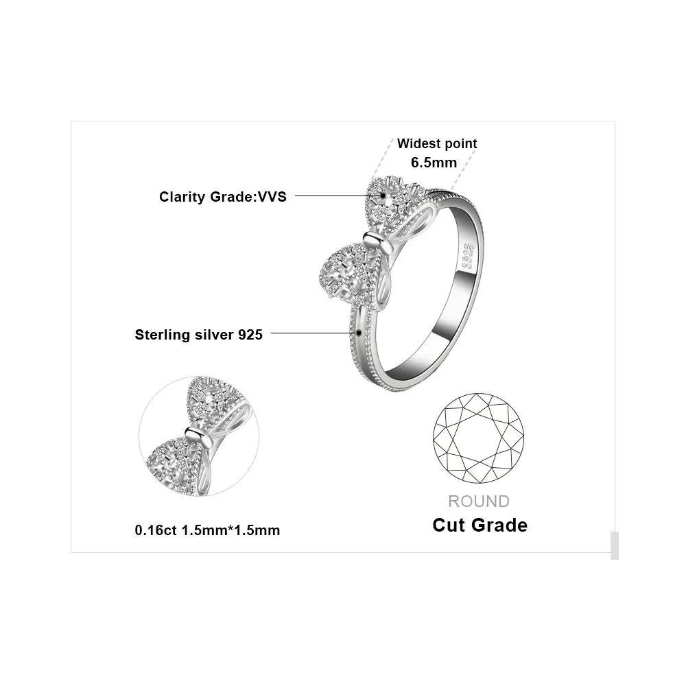 JewelryPalace Nodo anello farfalla argento zirconi