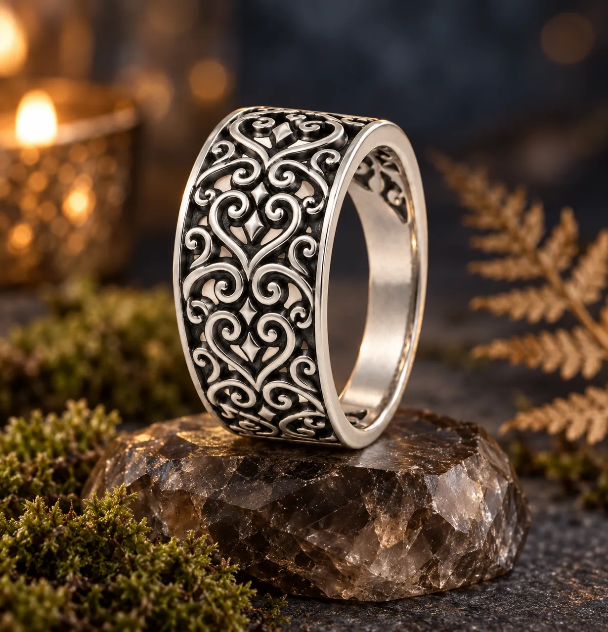 Victoria Jane Heart anello argento traforato cuori
