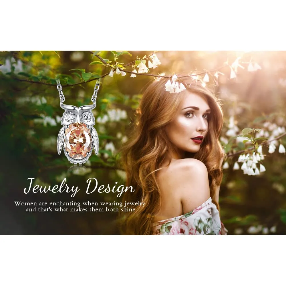 JewelryPalace 3.3ct Gufo collana argento 925 catena 45cm