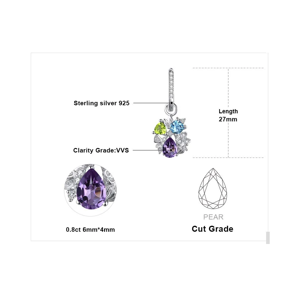 JewelryPalace 2ct Orecchini Pendenti Argento 925 Peridoto Verde