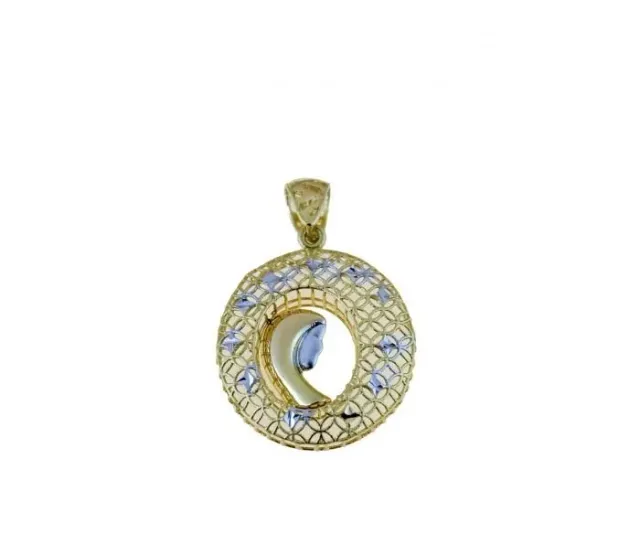 Gioielli Celiento ciondolo Madonna oro giallo bianco 18Kt