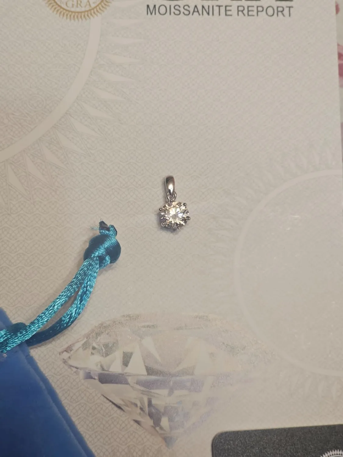 JewelryPalace Moissanite 1.0ct collana oro taglio rotondo