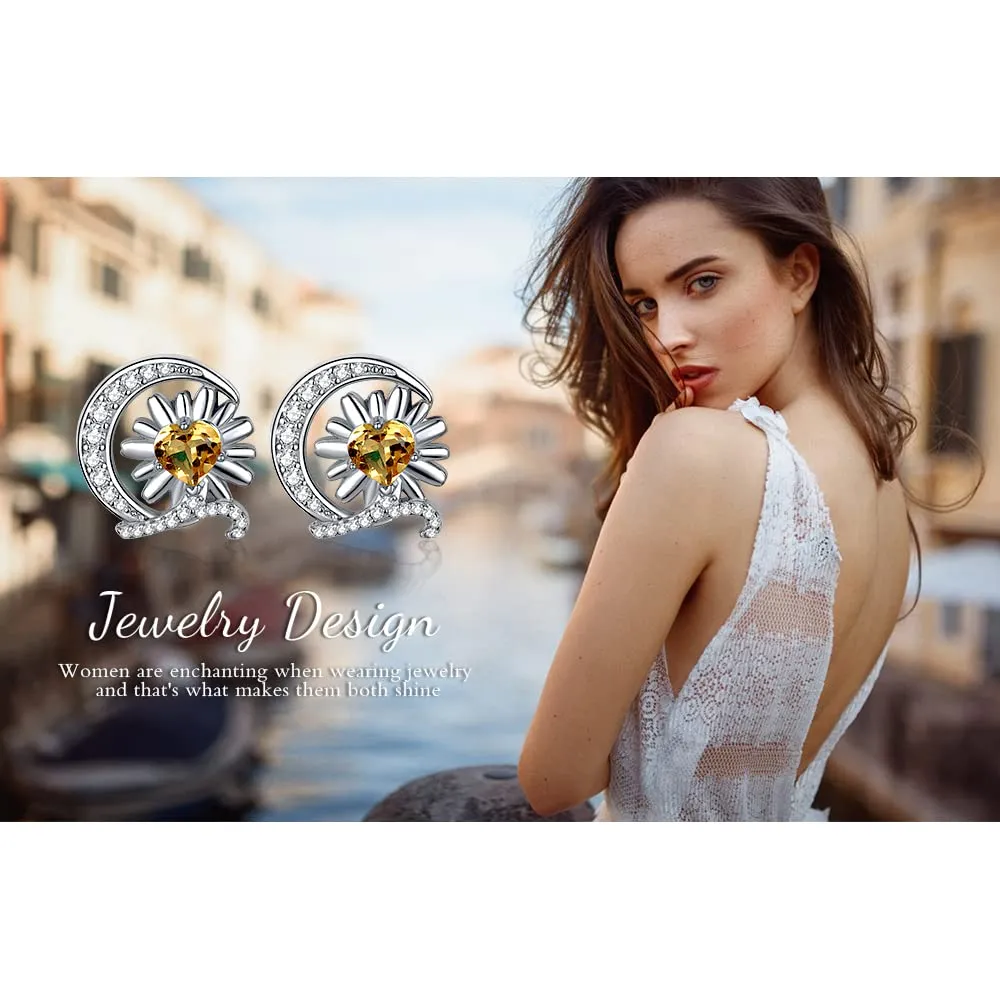 JewelryPalace Margherita orecchini argento 925 citrino lobo