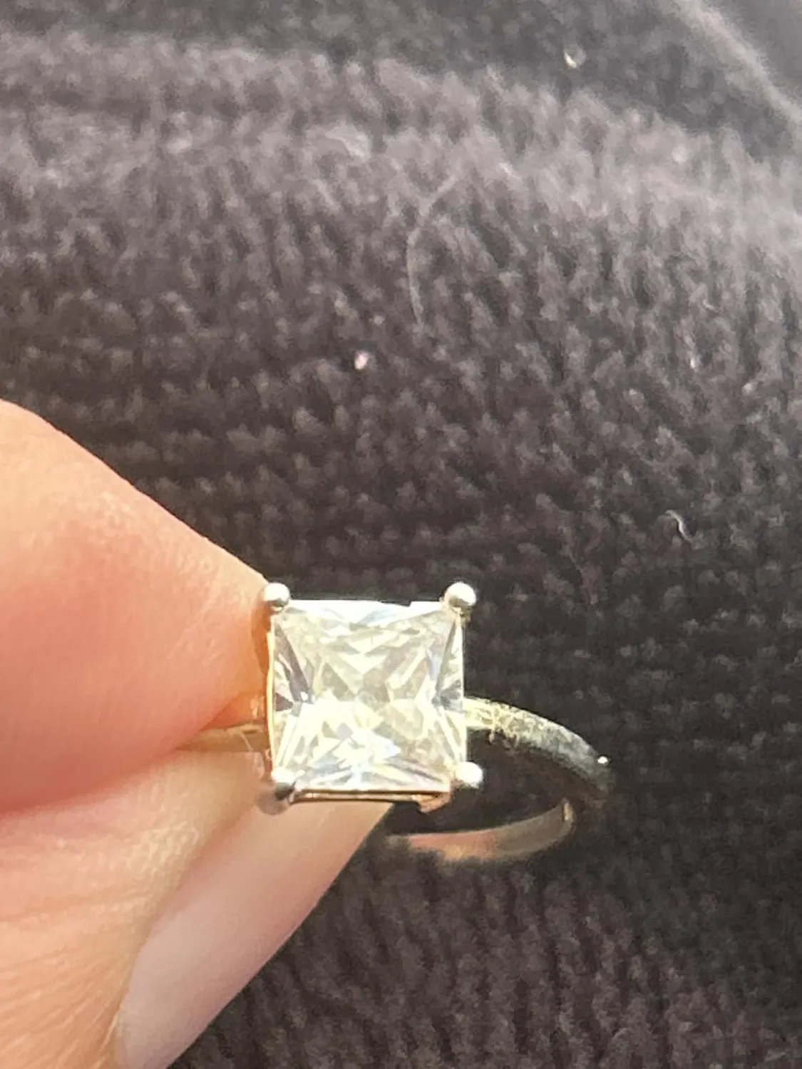 JewelryPalace Solitario 1ct Anello Argento Taglio Principessa