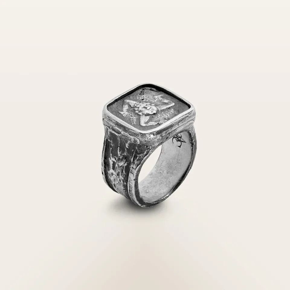 Alfredo Correnti Nesso Anello Trinacria Quadro argento