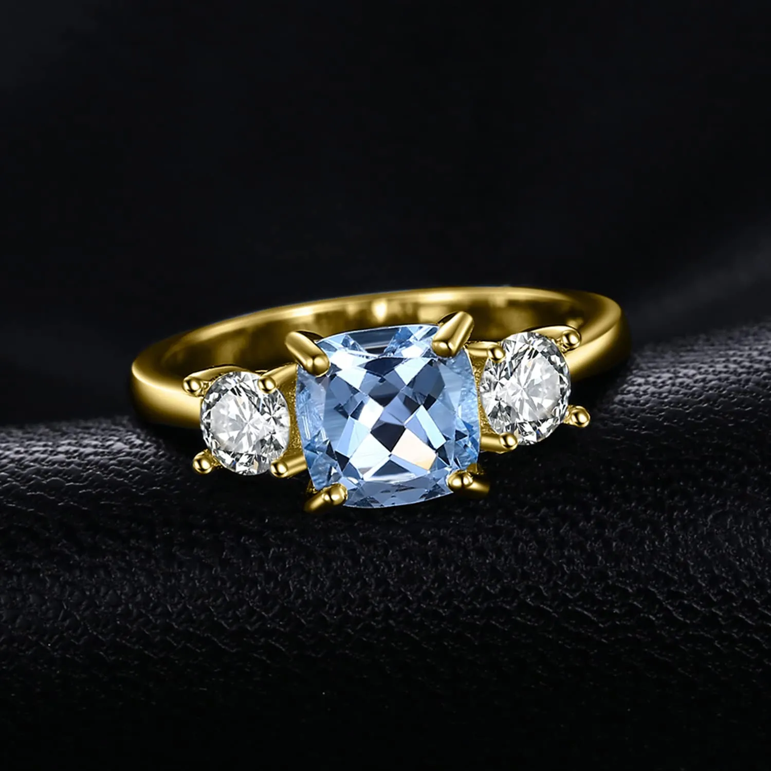 JewelryPalace Tre Pietre anello argento topazio blu