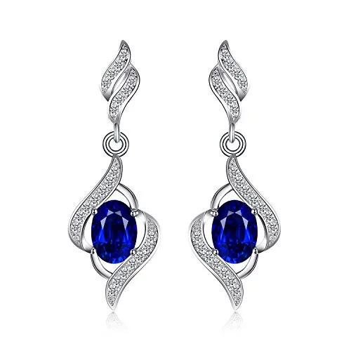 JewelryPalace 2.2ct Zaffiro Orecchini Pendenti Argento Pietra Blu
