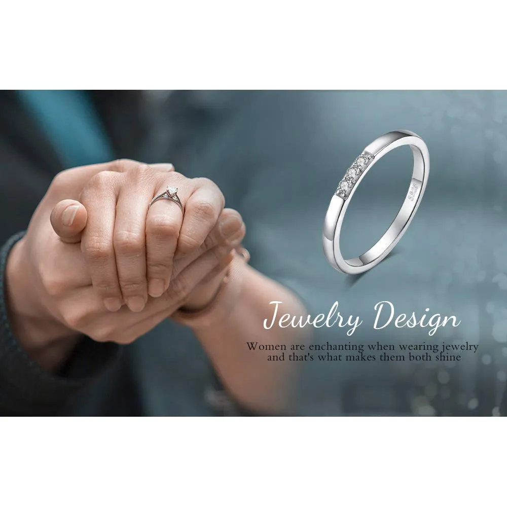 JewelryPalace Trilogy Anello Argento 925 Zirconi Bianchi