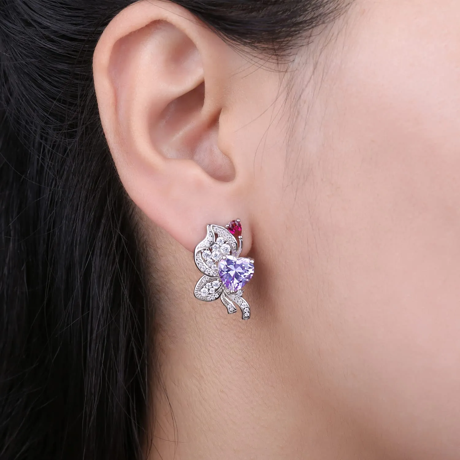 JewelryPalace Farfalla 8.4ct Orecchini Argento Viola