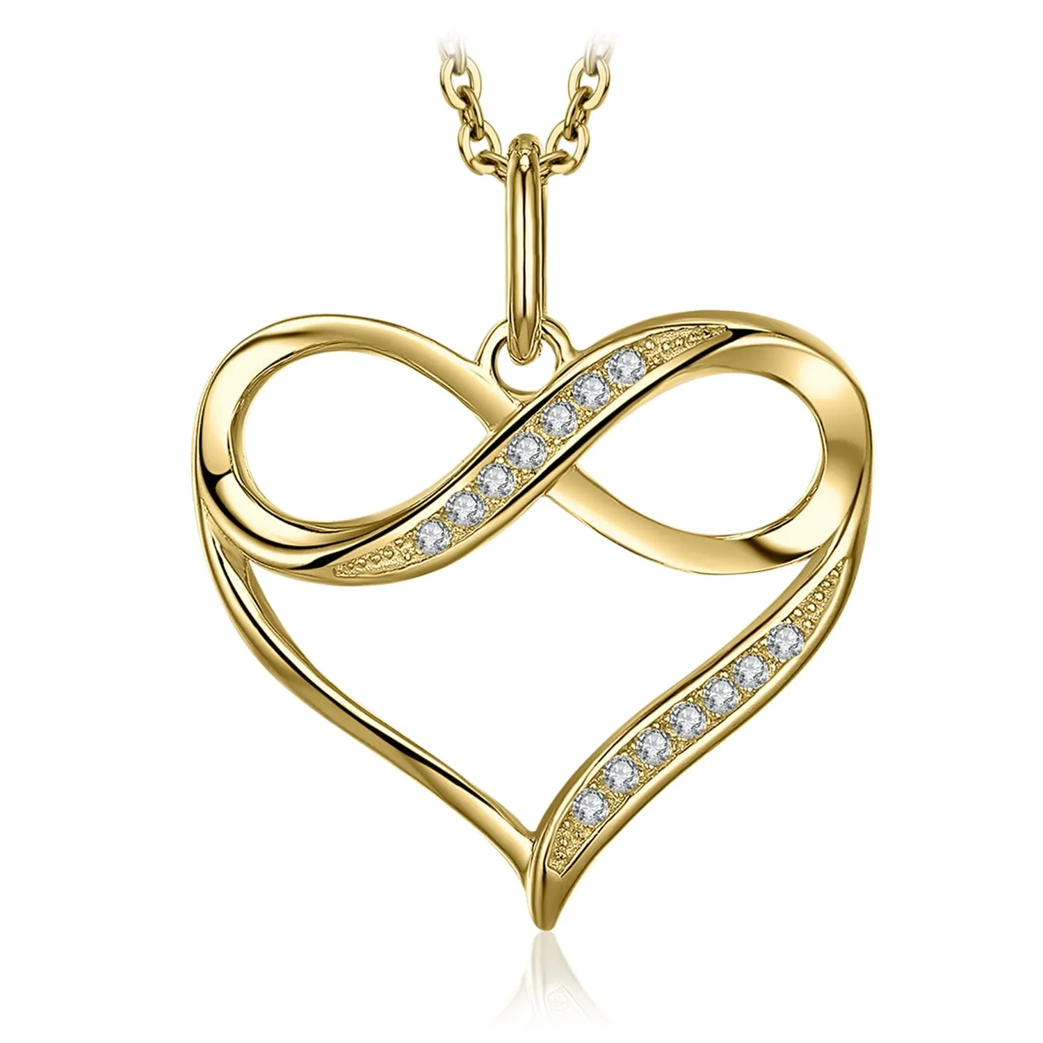JewelryPalace Cuore Infinito Collana Argento Zirconia 45cm