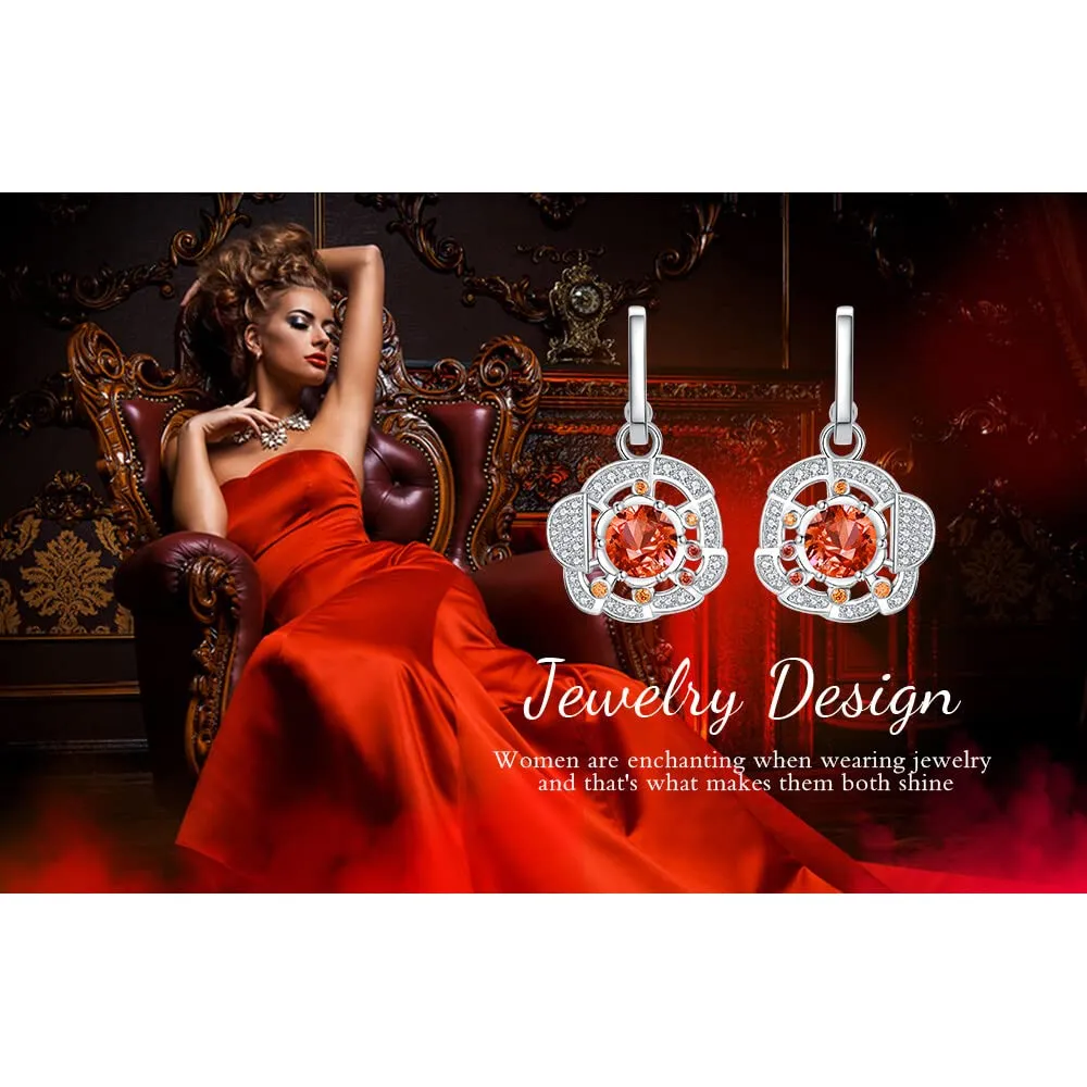 JewelryPalace Pizza 2.4ct Orecchini Cerchi Zaffiro Arancione
