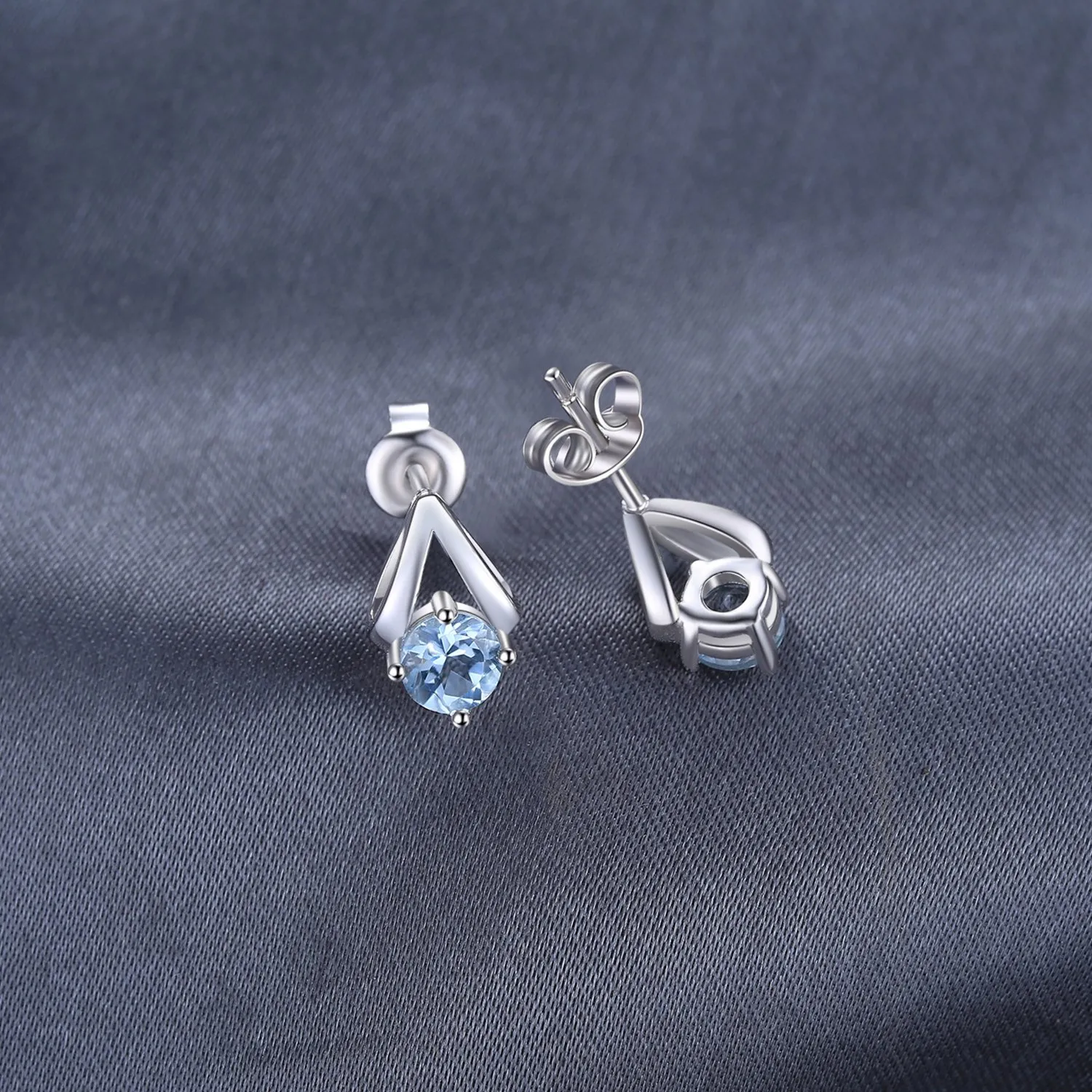 JewelryPalace Ventaglio 1.2ct orecchini argento 925 topazio tondo