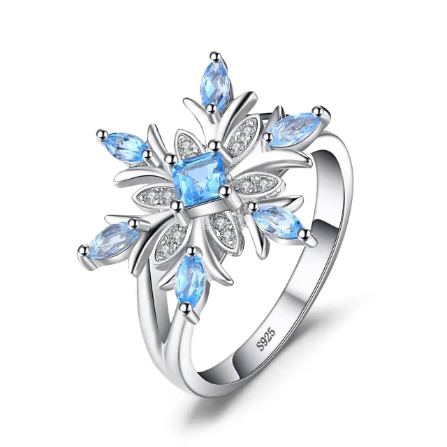 JewelryPalace Fiocco di Neve anello argento topazio blu