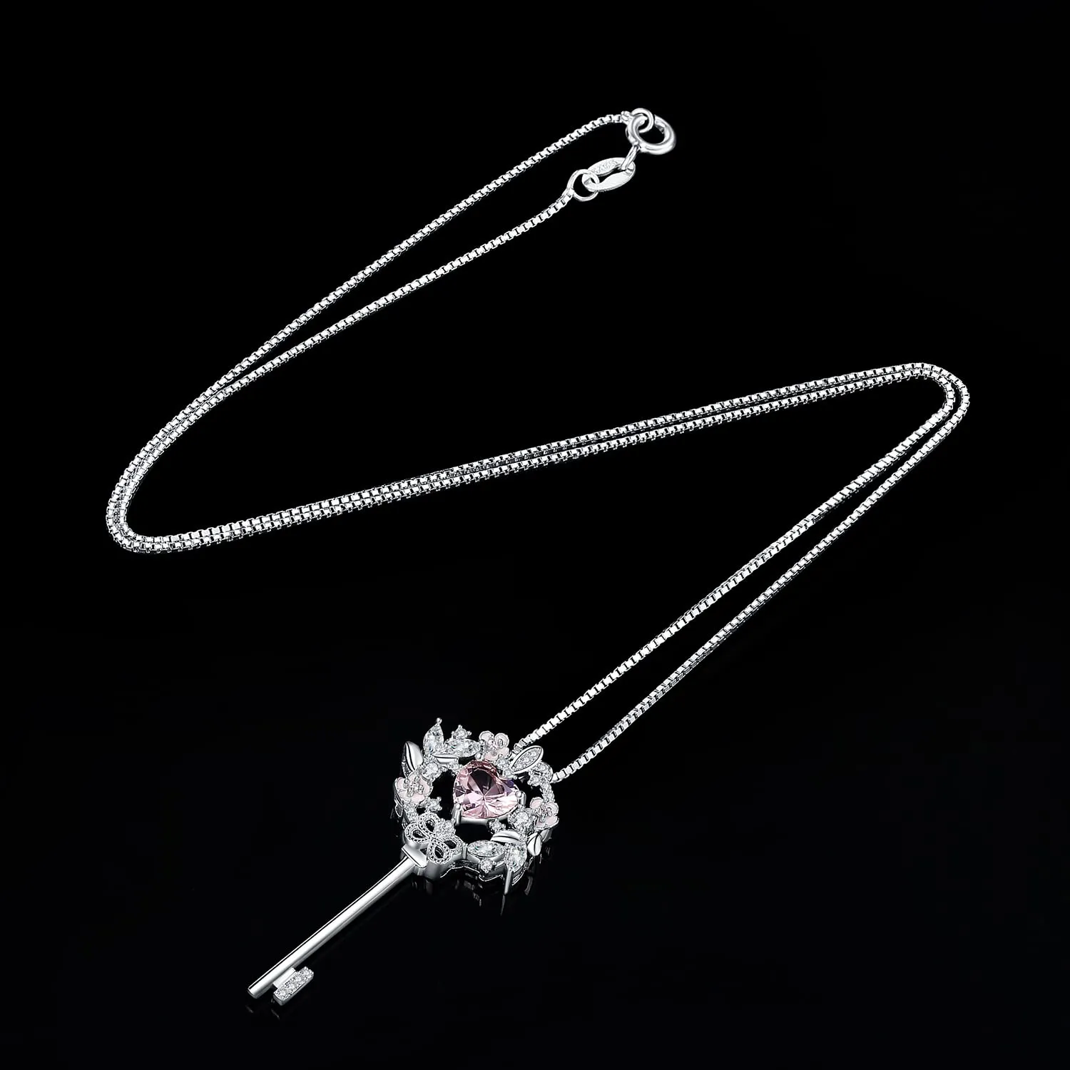 JewelryPalace Fiore 1.9ct collana argento 925 morganite chiave