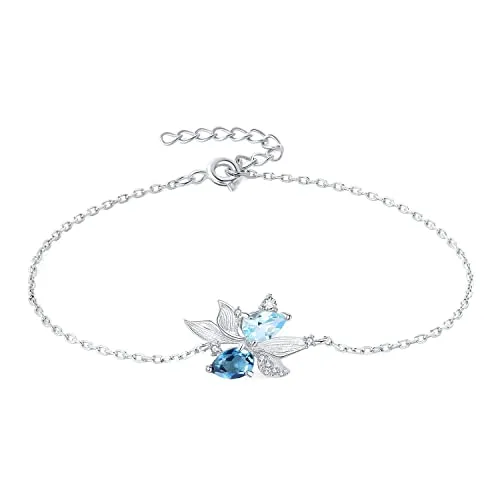 JewelryPalace Pesci 0.1ct Pera bracciale topazio regolabile