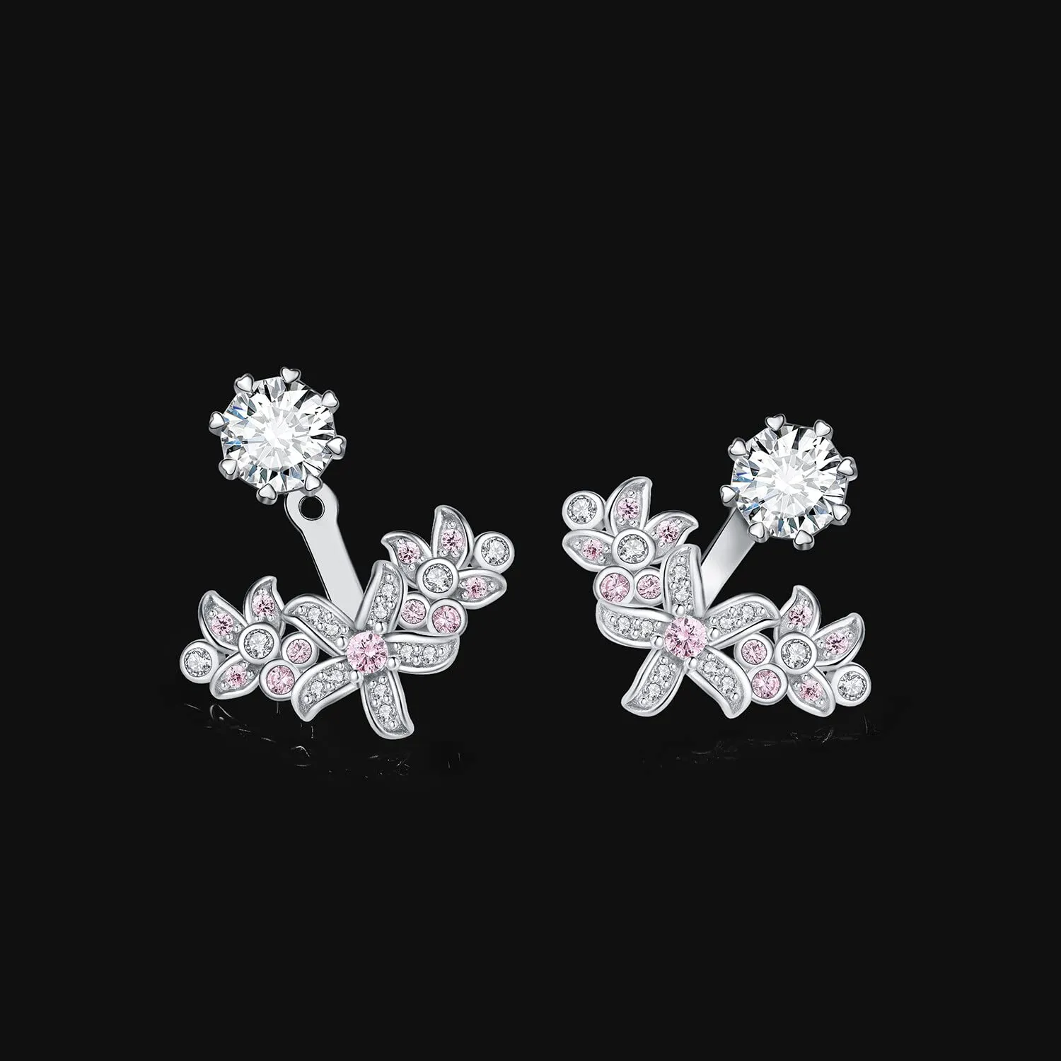 JewelryPalace Fiori 3ct Orecchini Argento Zirconia Rosa