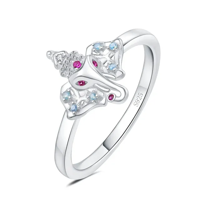 JewelryPalace Elefante 0.06ct Anello Argento Rubino