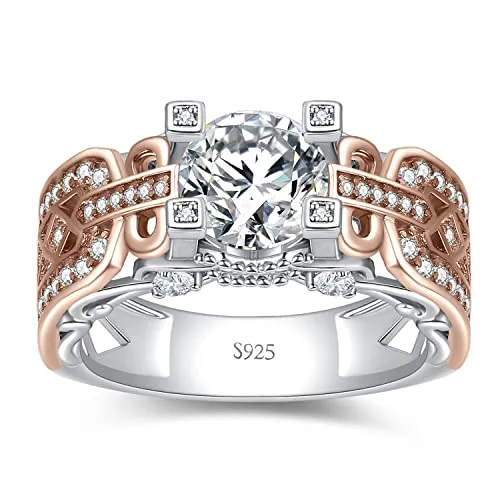 JewelryPalace Infinito anello fidanzamento argento zirconia oro rosa