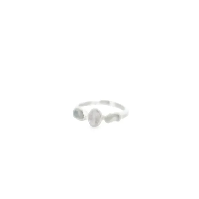 Victoria Jane Triple Moonstone anello argento 3 pietre
