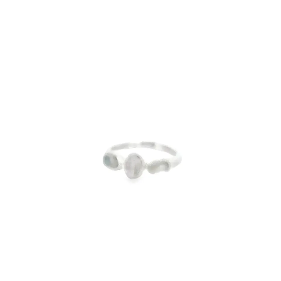 Victoria Jane Triple Moonstone anello argento 3 pietre
