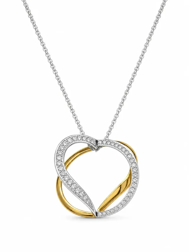 Victoria Jane 3D Heart collana oro vermeil cuore 25mm