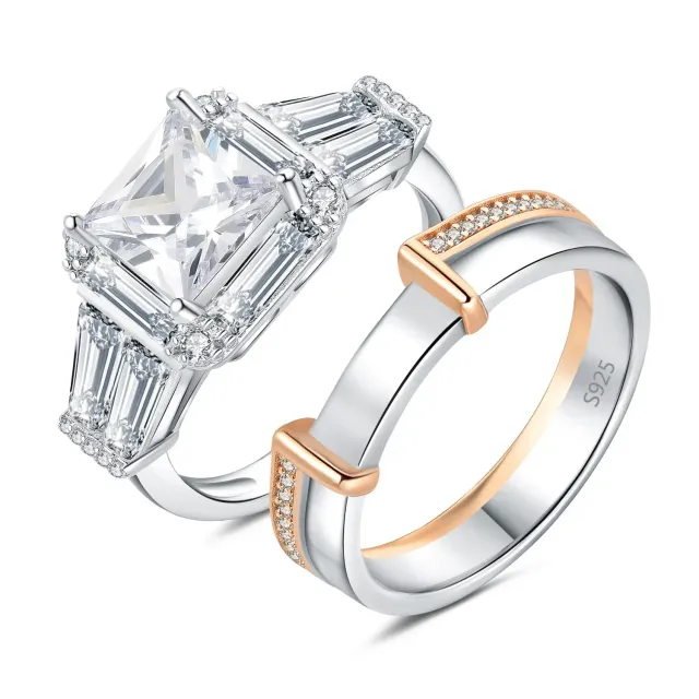 JewelryPalace Classico anello halo 1.57ct zirconia oro rosa