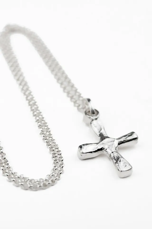 Flor Rubaja Croce Grande collana argento 42 cm