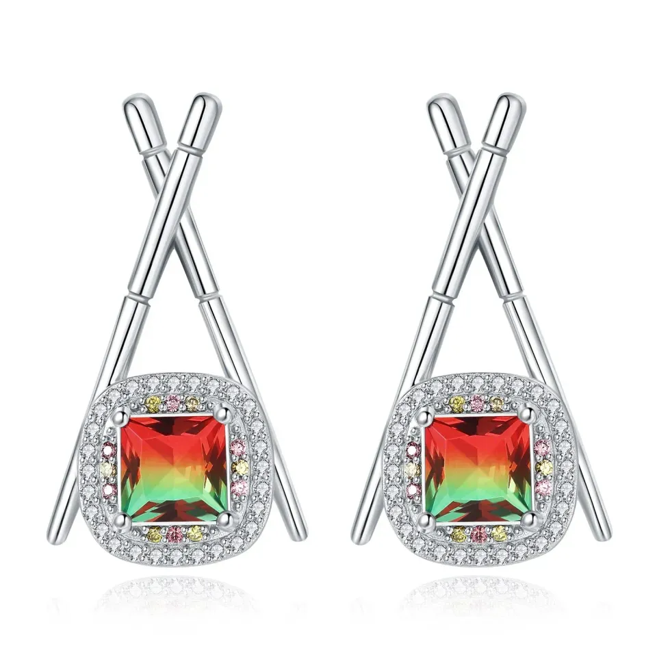 JewelryPalace Orecchini Donna Argento 2.5ct Sushi Tormalina