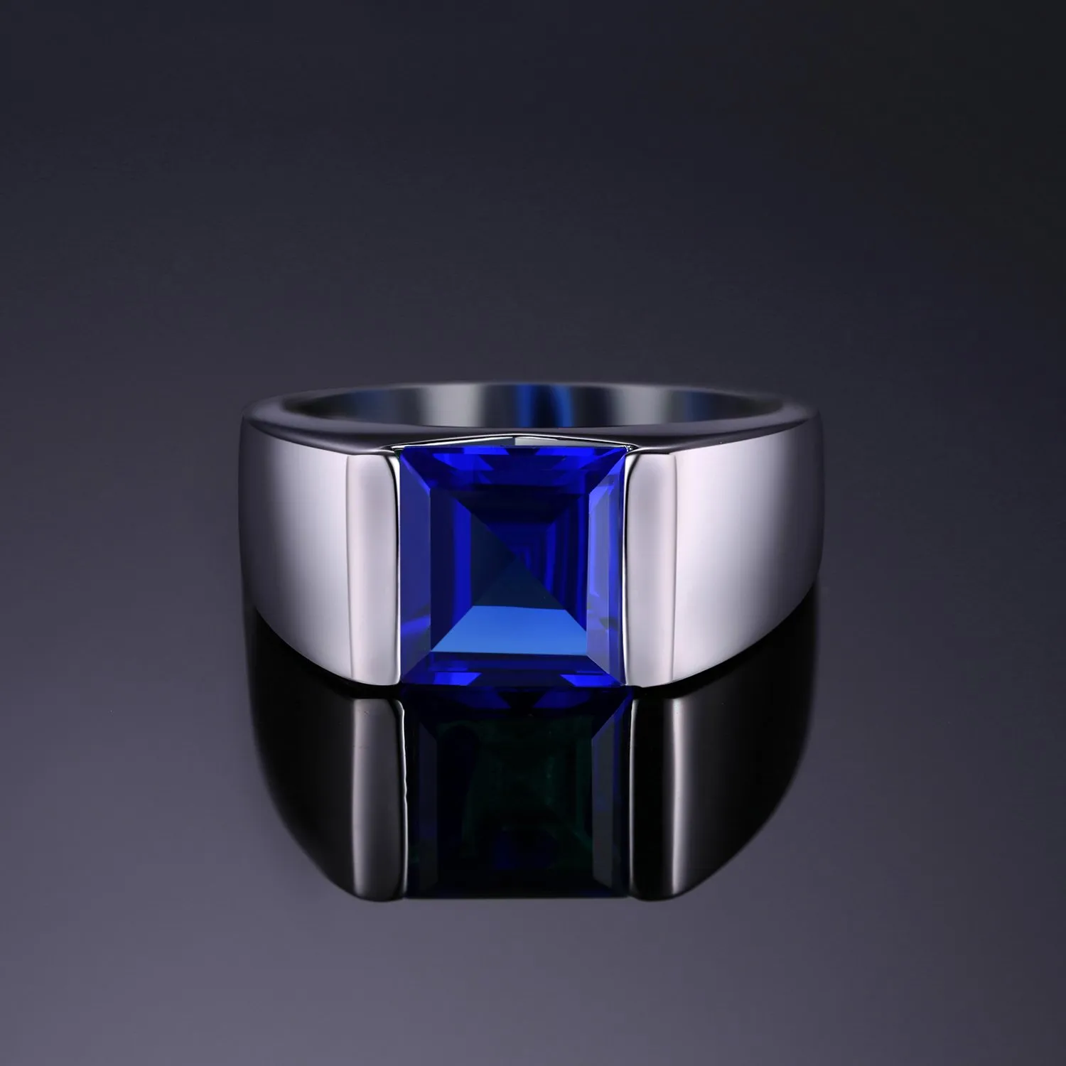 JewelryPalace Anello Uomo Argento 3.3ct Rubino Rosso Quadrato