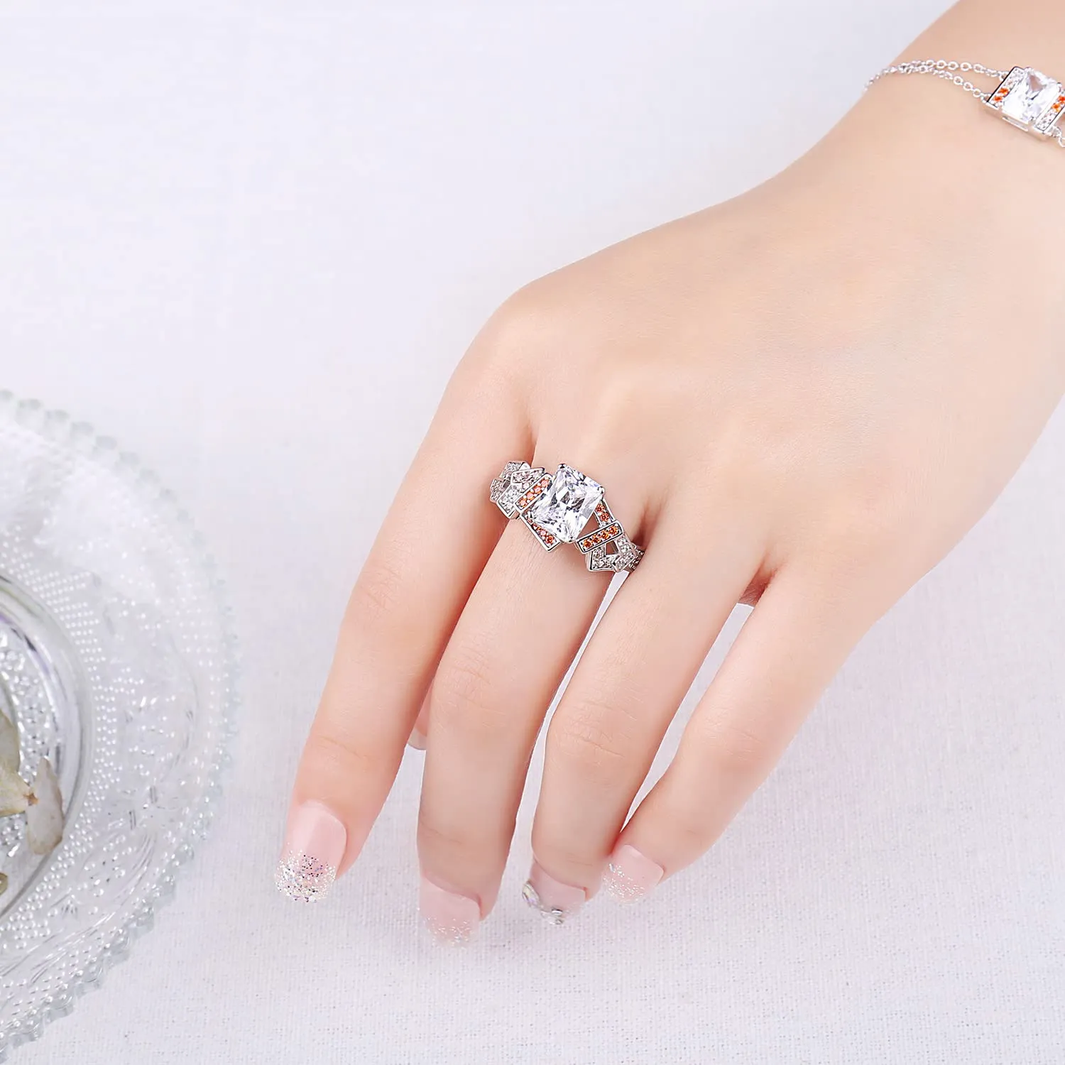 JewelryPalace Cocktail Smeraldo anello argento pietra gialla