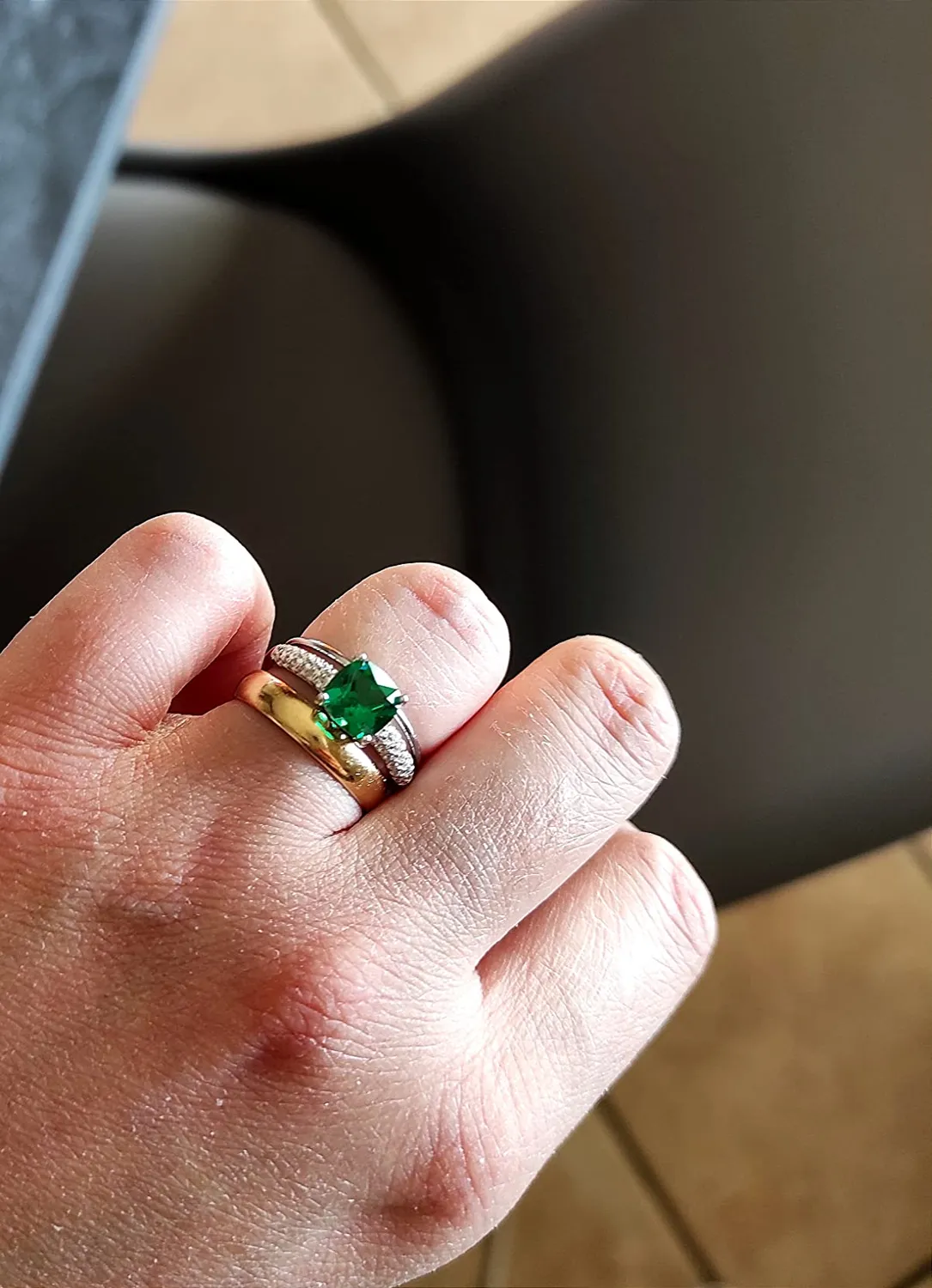 JewelryPalace 1.8ct Anello Argento Dorato Smeraldo Verde