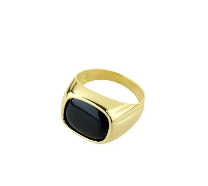 Gioielli Celiento Anello uomo oro giallo 18kt pietra nera